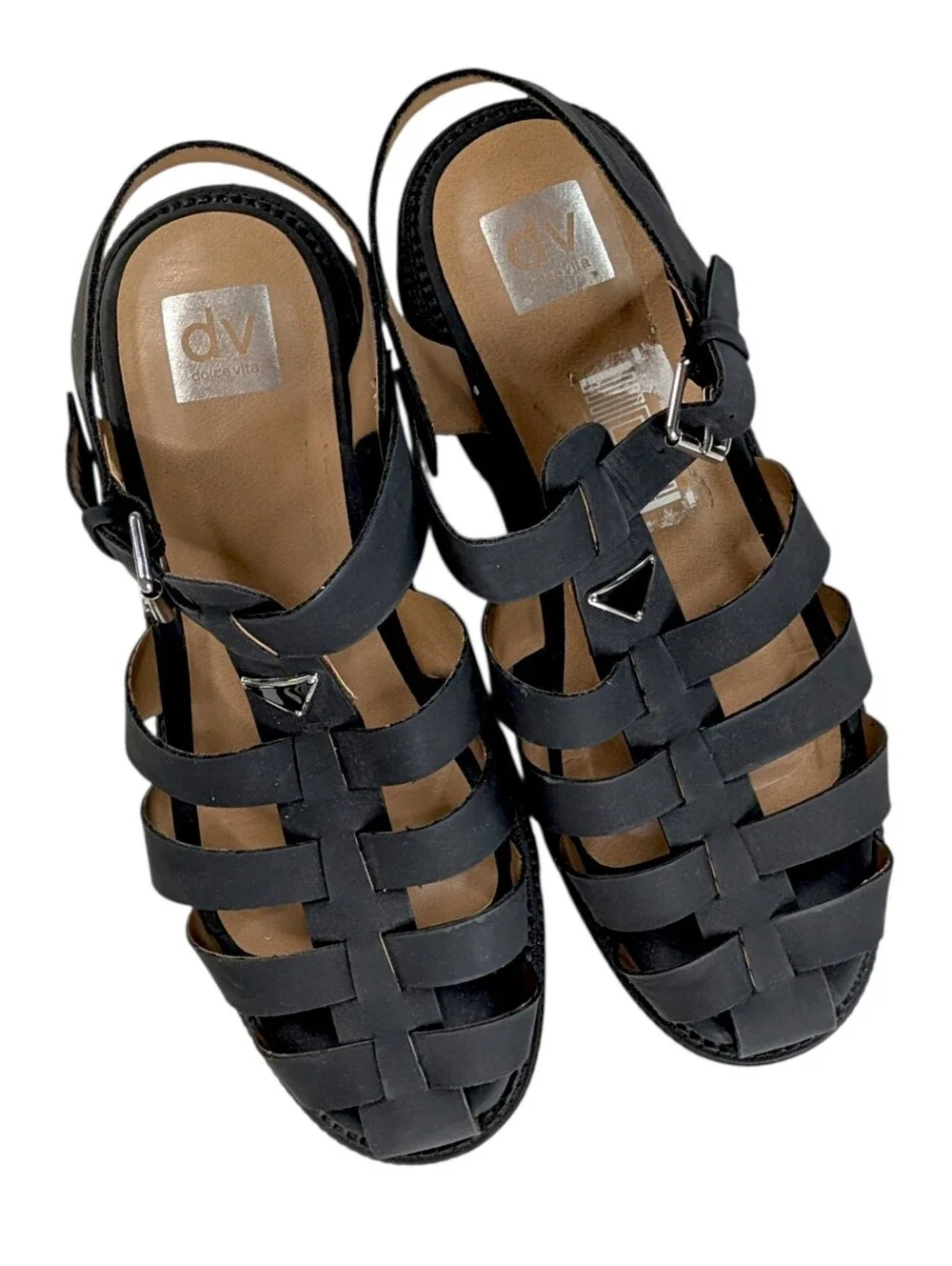 Dolce Vita Chunky Sandals Black Lug Sole Loera Size 11 Fisherman Platform Shoes